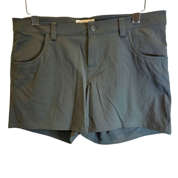 Flylow Life Short Womens Sz 12 Green Gray UPF 50+‎ Hiking Activewear Stretch $75 - Picture 11 of 16